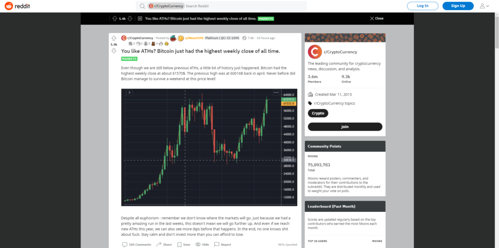 Det finns många forum att besöka om man vill lära sig mer om att köpa Bitcoin och andra valutor. Reddit är värd för ett sådant.