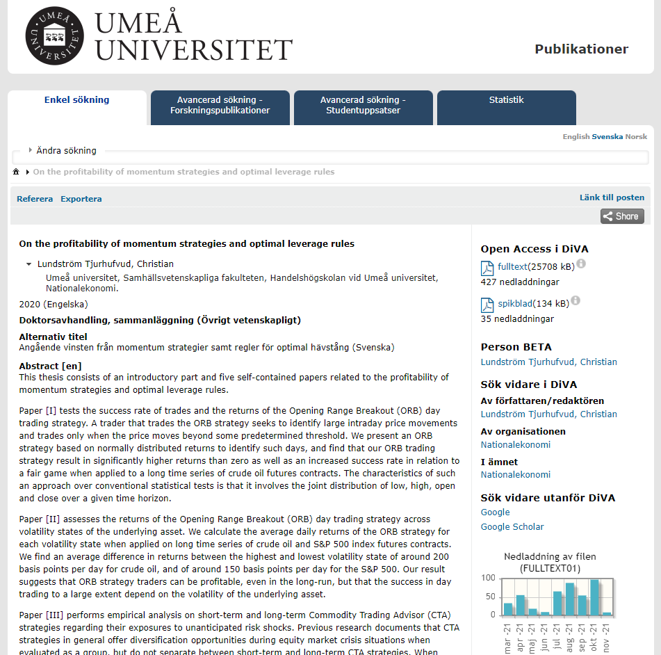 I en forskningsrapport från Umeå Universitet utreds riskerna med hävstångshandel.
