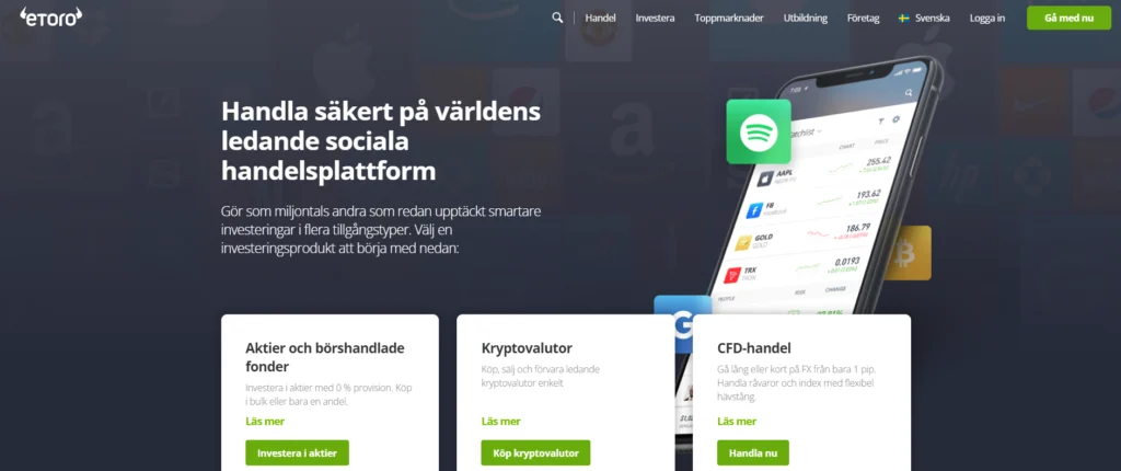 På eToro kan man förenkla sitt handlande.