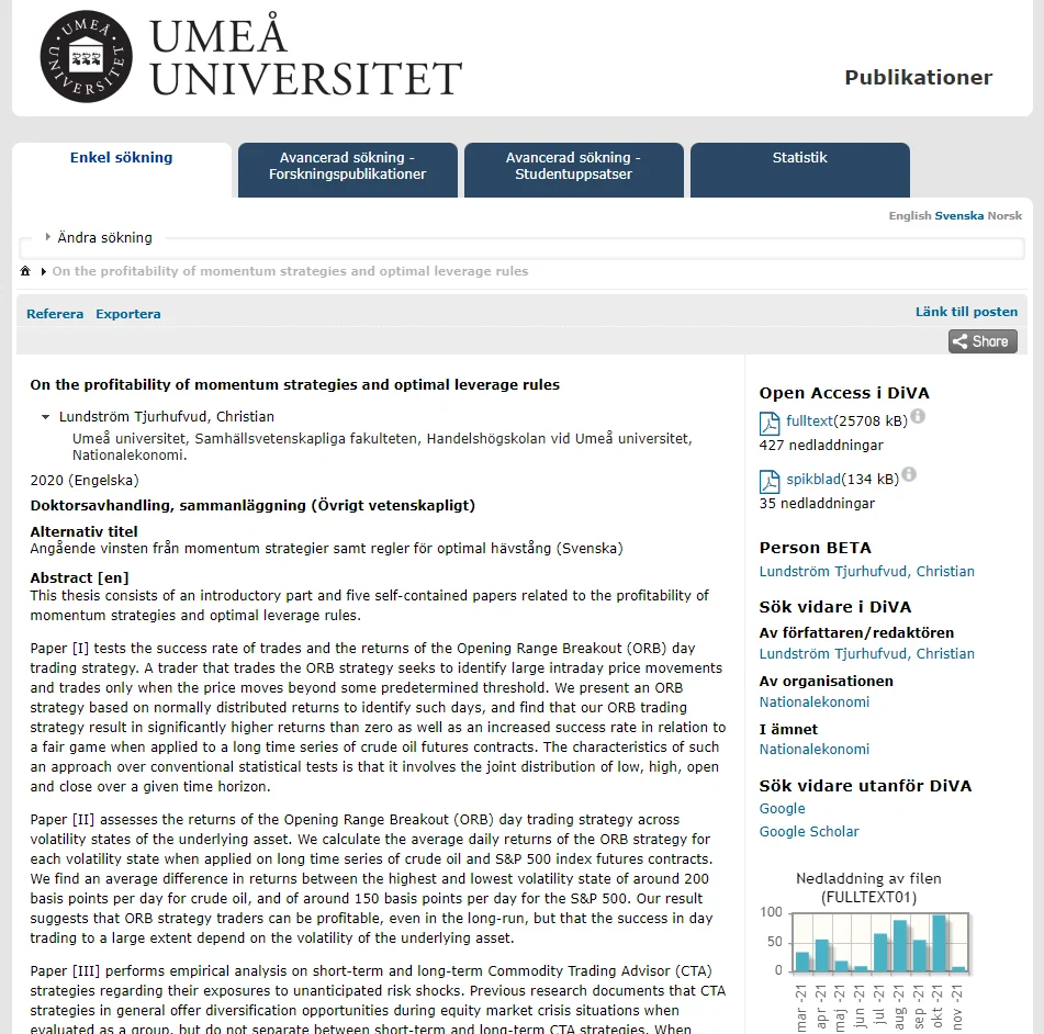 I en forskningsrapport från Umeå Universitet utreds riskerna med hävstångshandel.